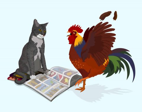 Cats, Comics, Cocks. [The 3 C’s of the Internet], Brent Pruitt, illustration, 2014