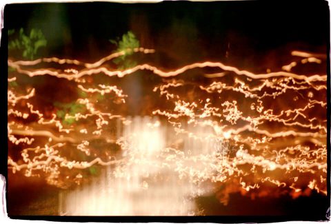 Dance of Light at the Lincoln Memorial. Brent Pruitt. 35mm photograph, 1996