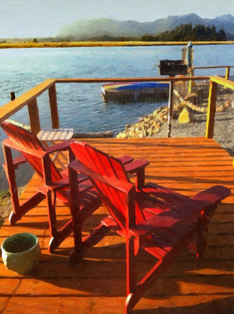 Me & You -- Red Chairs, Wheeler Oregon. Brent Pruitt, photograph, 2012