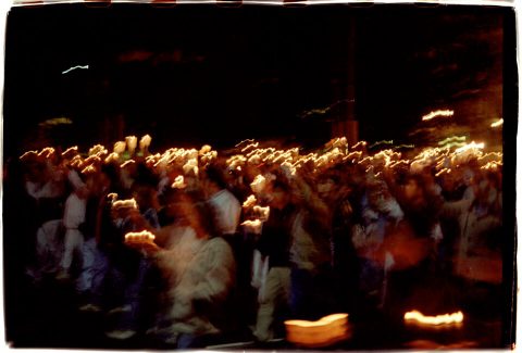 Procession of Light [National AIDS Candlelight Vigil and March #92]. Brent Pruitt. 35mm photograph, 1996